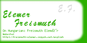 elemer freismuth business card
